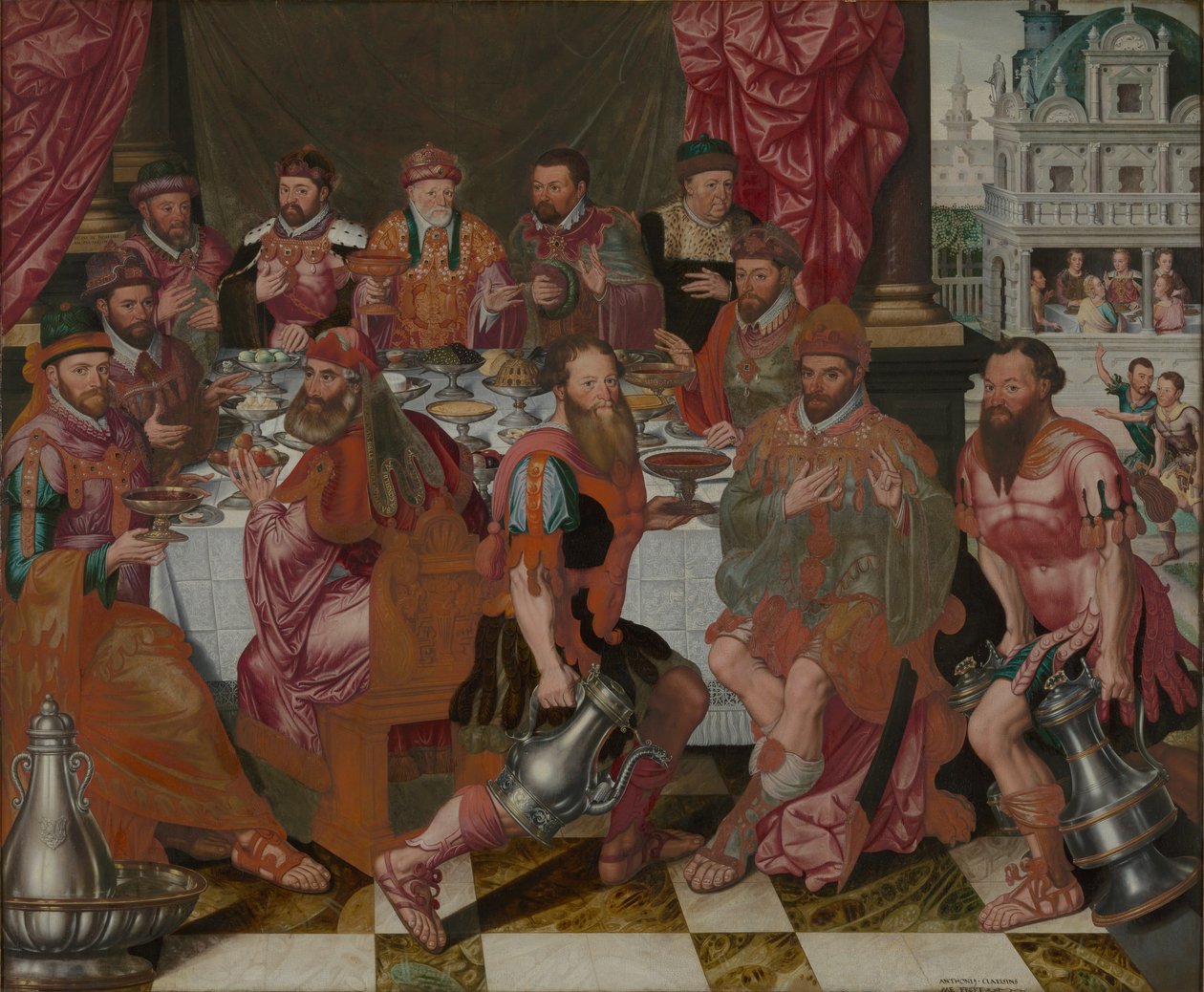 Belediye Meclisi üyelerinin ziyafeti, 1574. by Antoon Claeissens