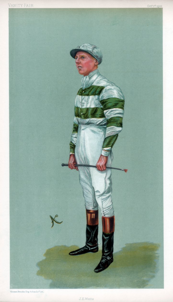 John Evelyn Watts, İngiliz jokey, 1903. by Ao