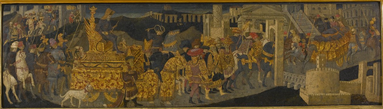 Scipio Africanus'un Zaferi (panelde altın ve gümüş ile tempera) by Apollonio (studio of) & Marco del Buono (1402 89)