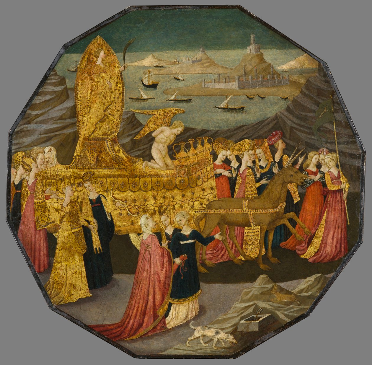 The Triumph of Chastity, yaklaşık 1450-1460 (panelde tempera ve altın varak) by Apollonio di Giovanni di Tommaso