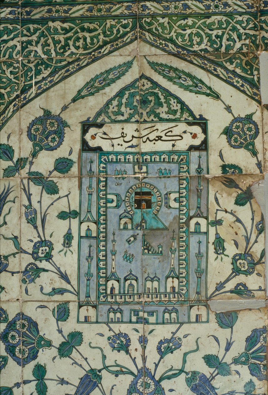 16-17.yy (seramik) Mekke temsili ile çini by Arabic School