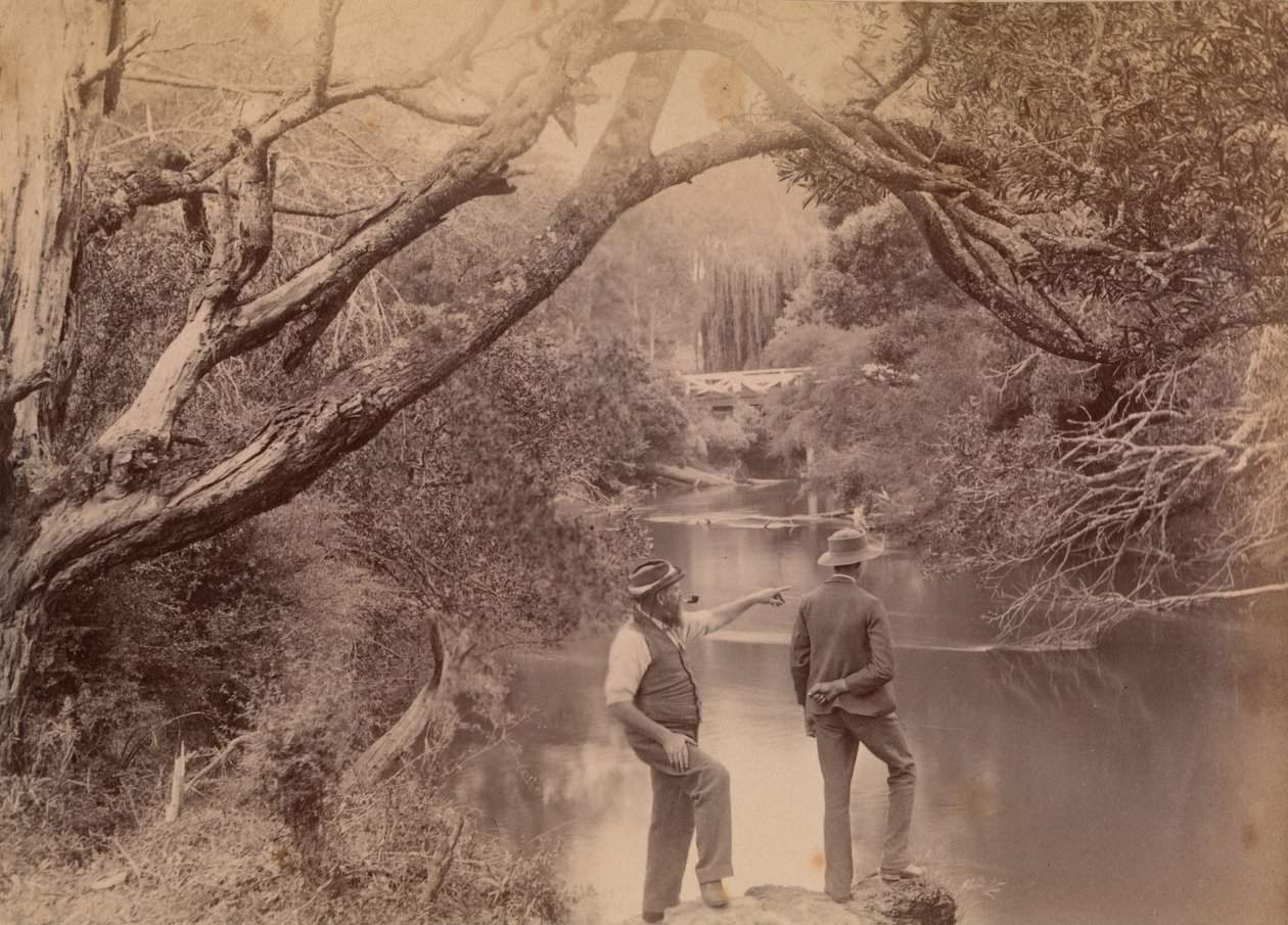 Yarra Nehri Kenarında İki Adam by Archibald James Campbell