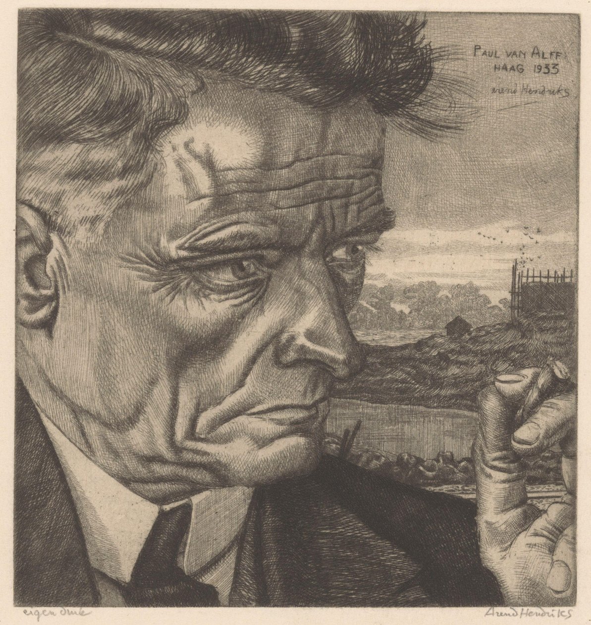 Paul van Alf'in portresi by Arend Hendriks (signed by artist)