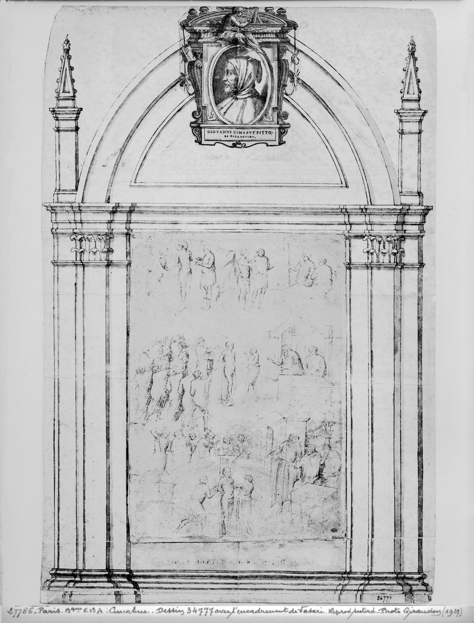 Bir Azizin Hayatından sahneler (kağıt üzerinde kalem ve mürekkep ve kahverengi yıkama) by Aretino Luca Spinello or Spinelli