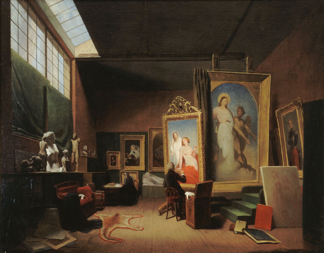 Atelier dAry Scheffer, rue Chaptal, 1851. by Arie Johannes Lamme