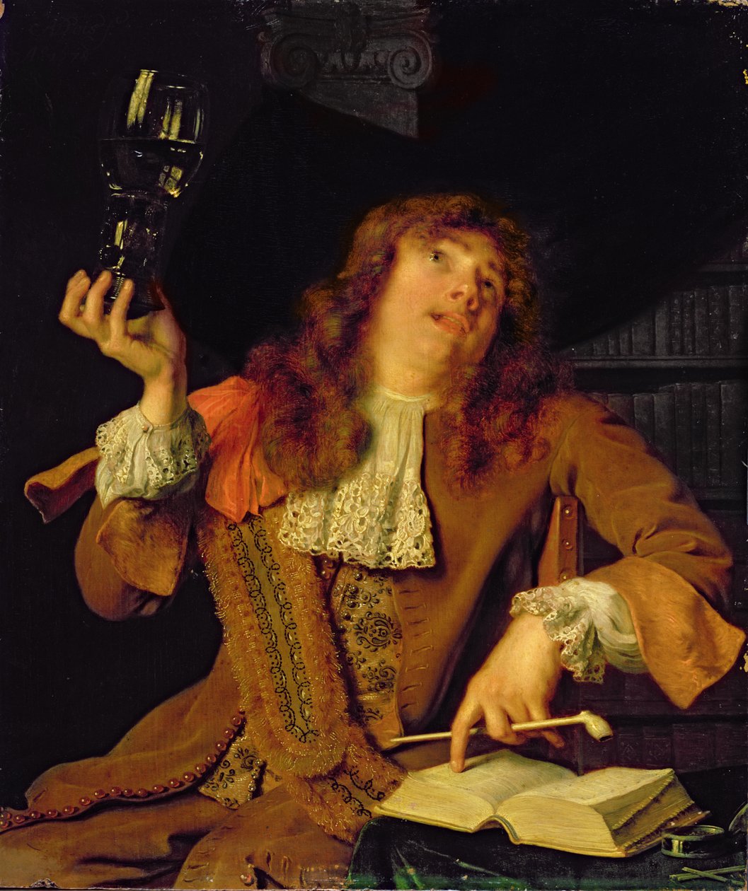 Wanton Öğrencisi, 1678 (meşe üzerine yağlı boya) by Arie de Vois