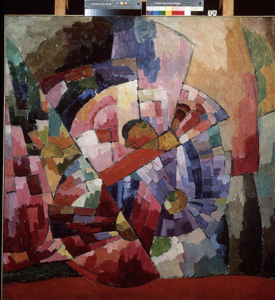 Asterler (Asterler). Kübist natürmort. Aristarkh Vasilyevich Lentulov'un (1882-1943) tablosu, tuval üzerine yağlı boya by Aristarkh Vasilievic Lentulov