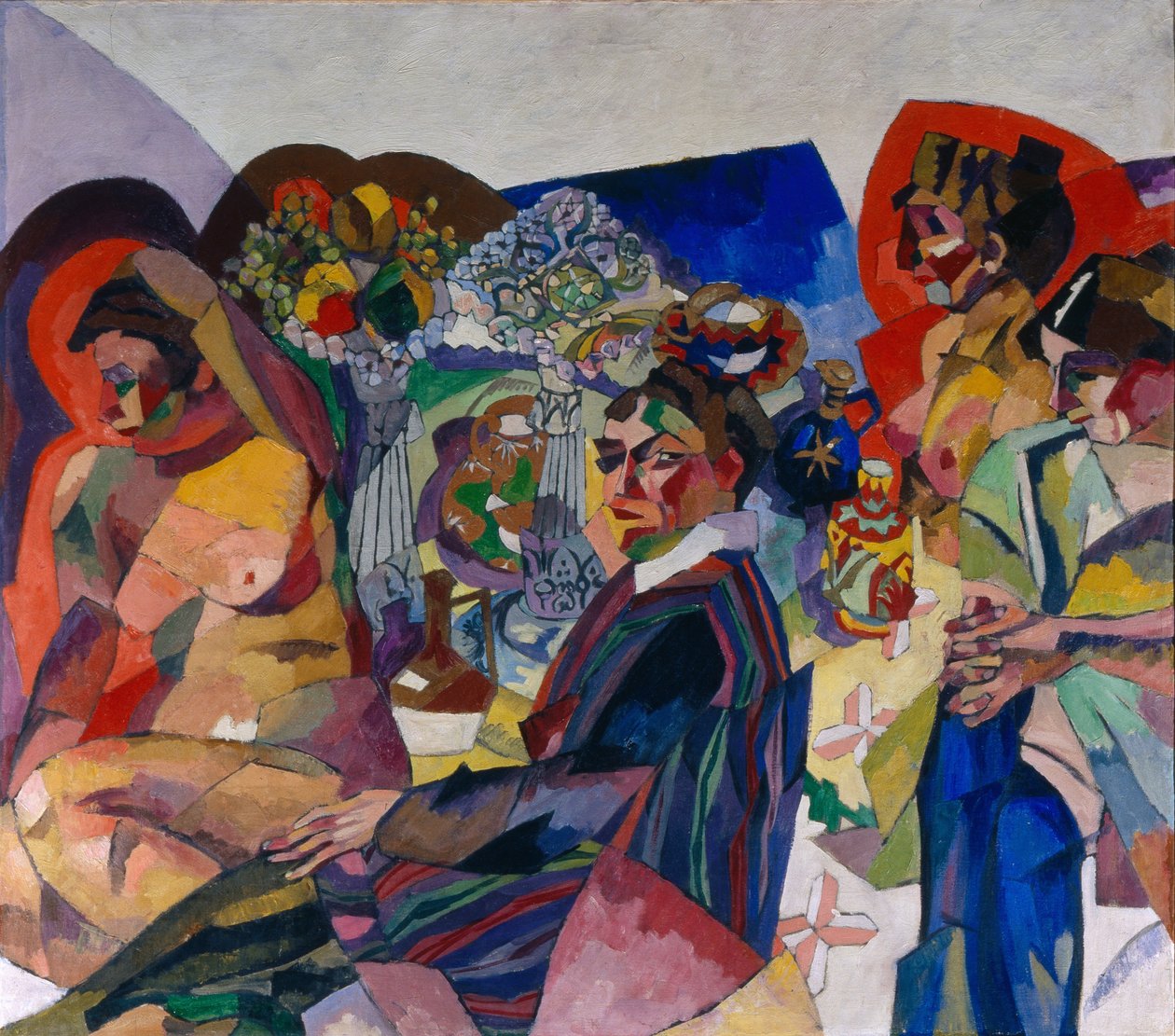 Masadaki şirket, 1916 by Aristarkh Vasilievic Lentulov