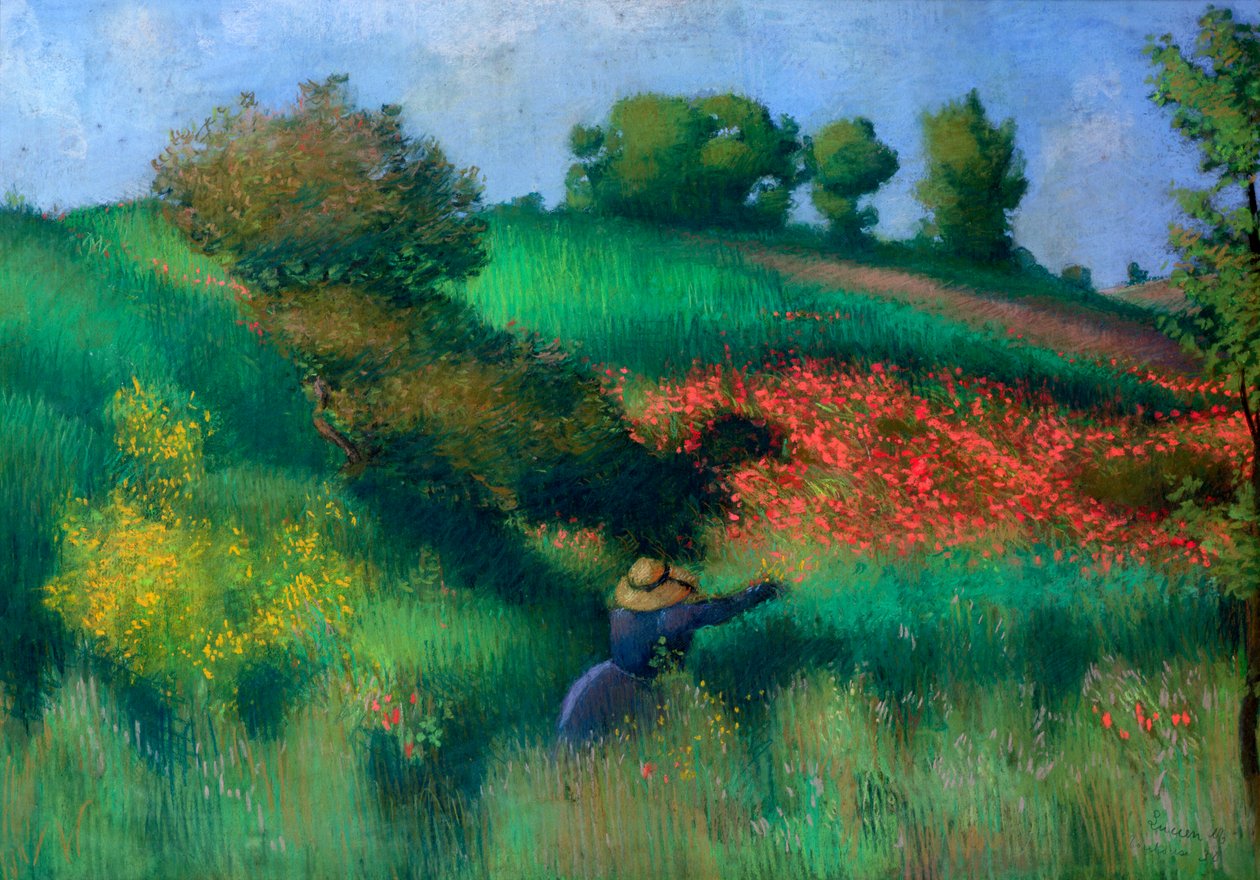 Çiçekli Manzara by Aristide Maillol