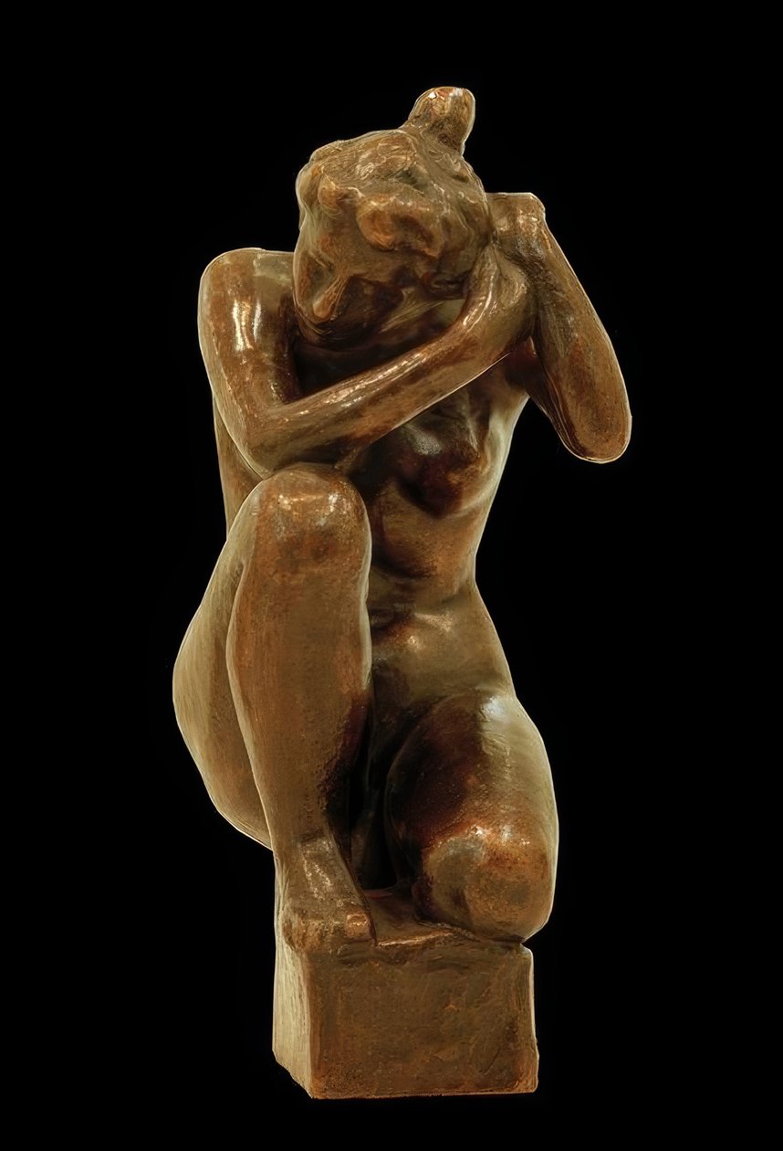 çömelmiş kız by Aristide Maillol