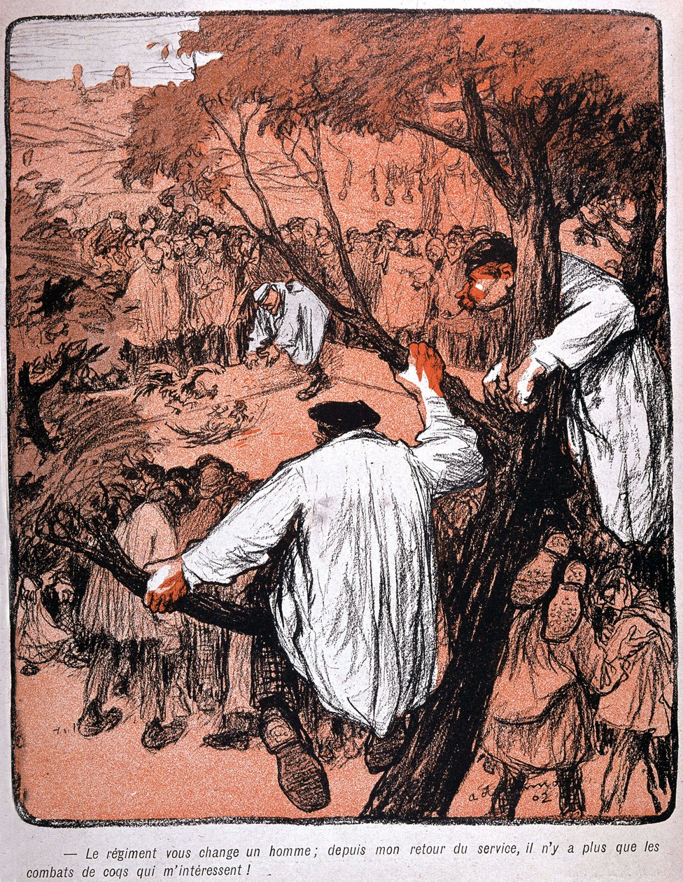Kuzey Fransa'da Delannoy tarafından yapılan kokteyl dövüşü - “” L'plate au beurre” n°134, du 24/10/1903 by Aristide Delannoy