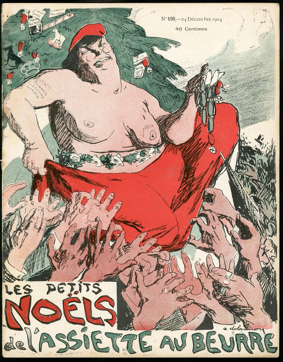 “L’Plate au beurre”” kapağı, 194, renkli hicivli by Aristide Delannoy