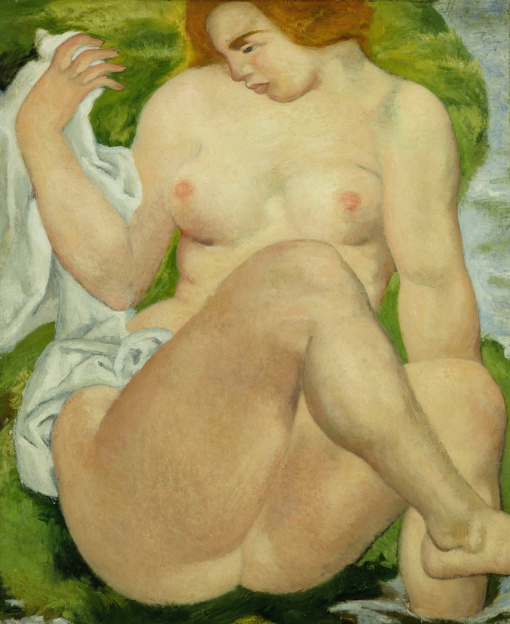Nehir Kenarında Yıkanan; Baigneuse au Bord de la Riviere, c.1935 (tuval üzerine yağlı boya) by Aristide Maillol