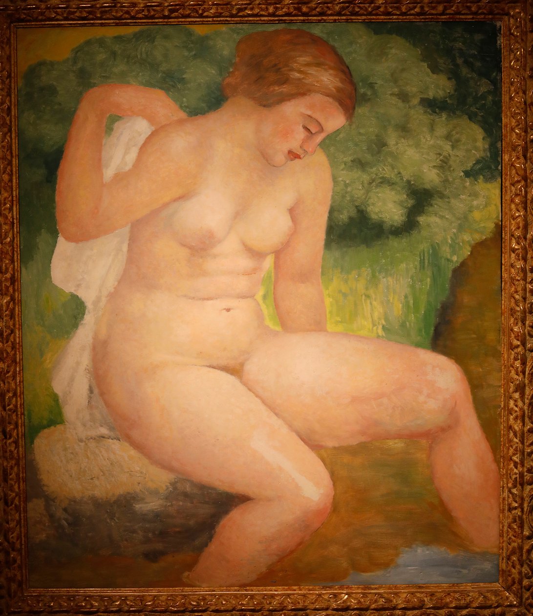 Koruda yüzen kişi, 1931 civarında (tahta üzerine yağlı boya) by Aristide Maillol
