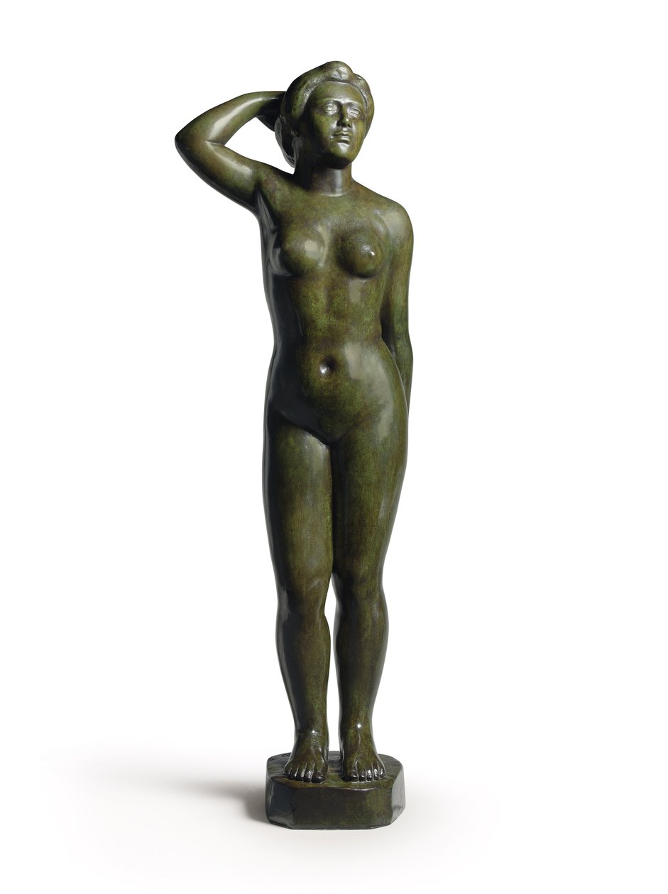 Perdesiz Ayakta Yıkanan; Baigneuse perdesiz ilk kez by Aristide Maillol