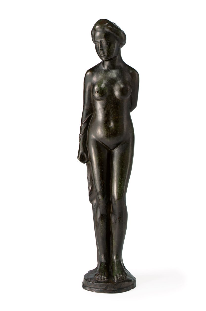 Sağ Kol Üzerinde Perdeli Ayakta Yıkanan Kişi; Baigneuse ilk drapee sur le bras droit by Aristide Maillol