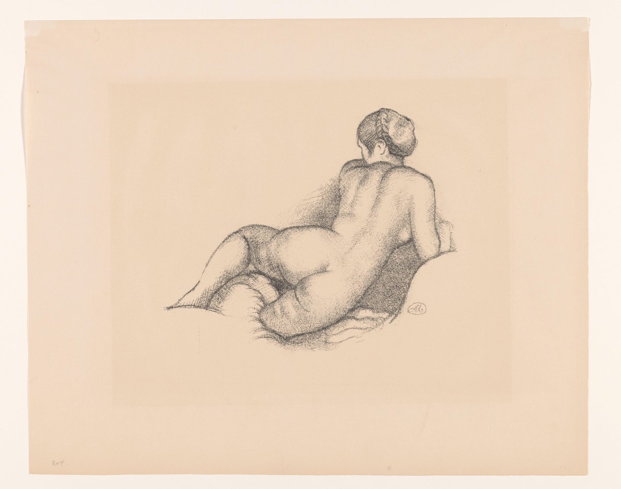 Arkadan görülen çıplak kadın Dina, sur son coude droit (orijinal başlık) by Aristide Maillol