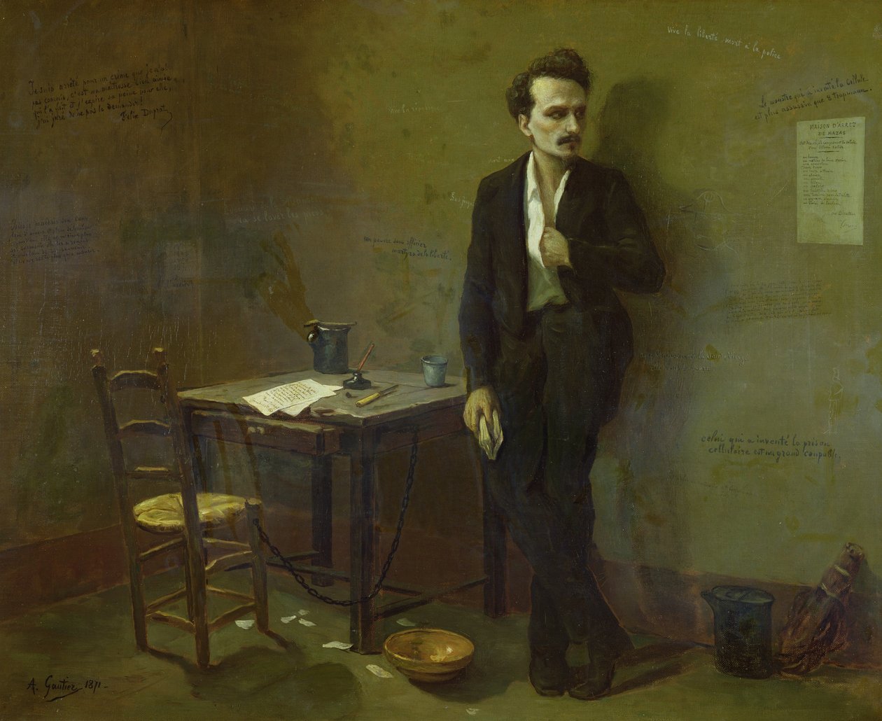 Henri Rochefort (1831-1913) Mazas Hapishanesinde, 1871 by Armand Desire Gautier