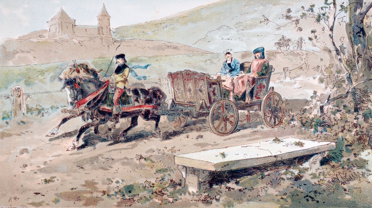 16. Yüzyıl Atlı Açık Araba by Armand Jean Heins