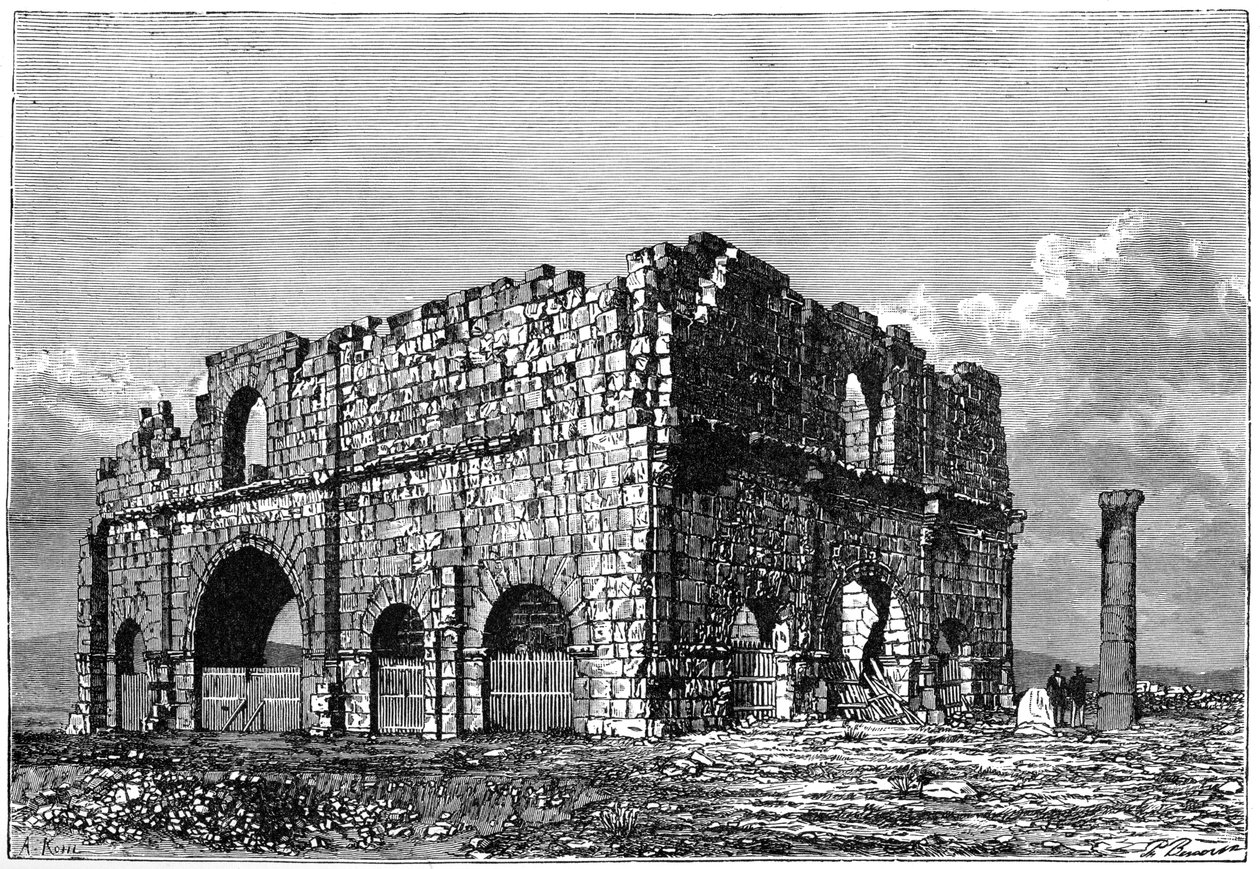 Praetorium, Lambaesis, Cezayir, c1890 kalıntıları by Armand Kohl