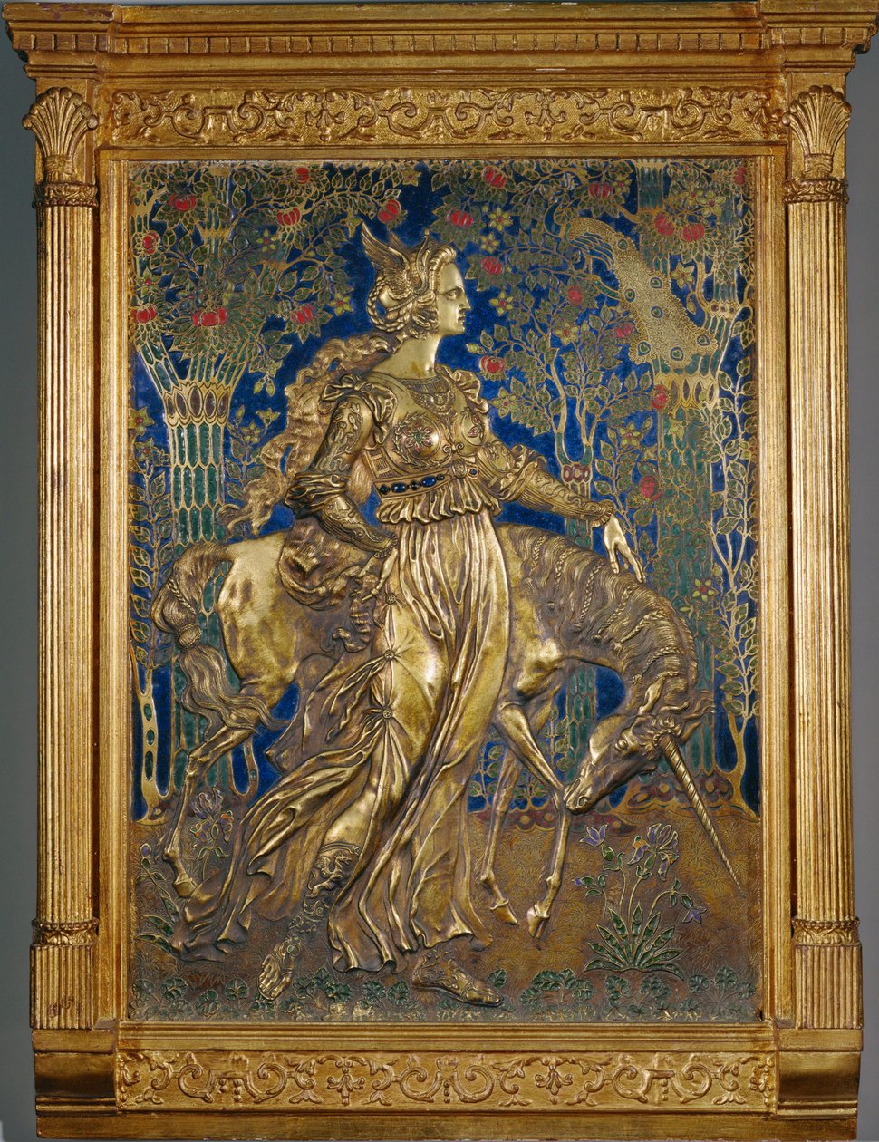 Tek boynuzlu at ile prenses (bakır üzerine boyama) by Armand Point