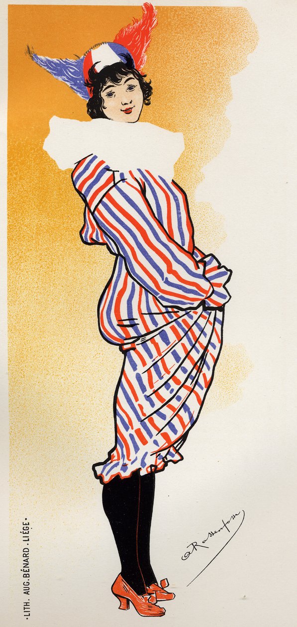 Coğrafya. Liege Karnavalı için kostüm. Poster Armand Rassenfosse, Belçika by Armand Rassenfosse