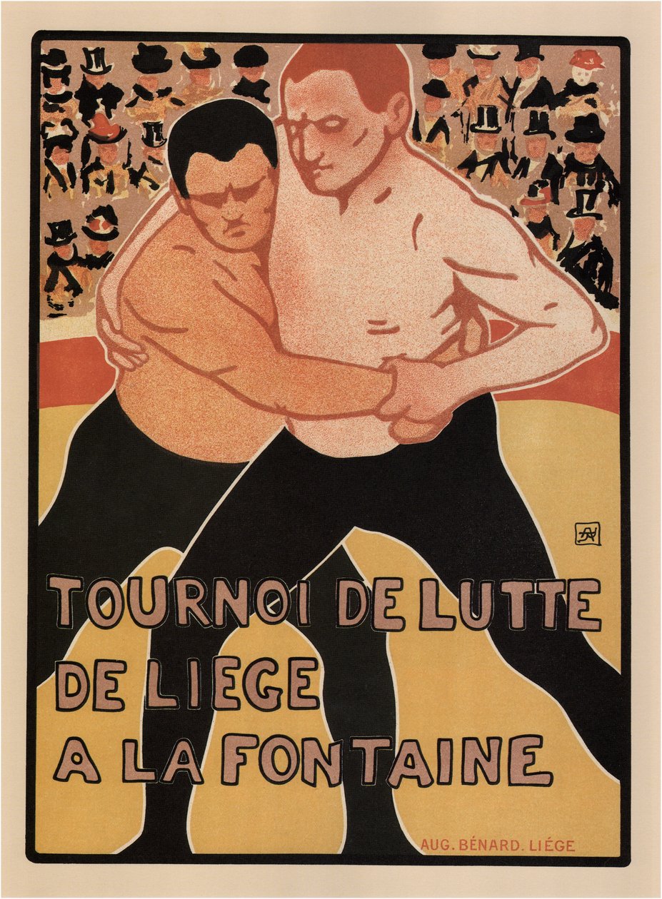Güreş turnuvası, Liège, 1899 by Armand Rassenfosse