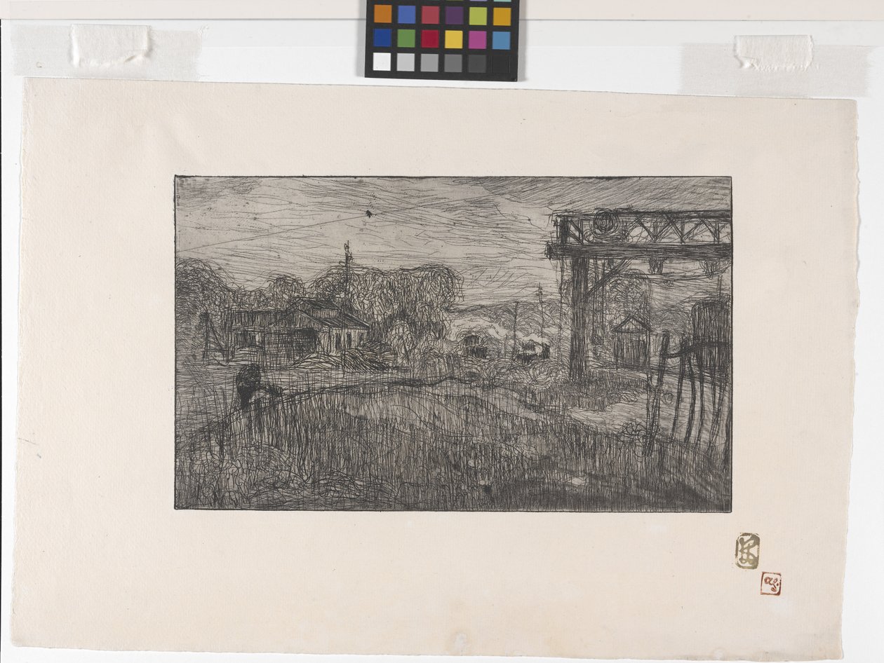 La Gare De Valmondois (Valmondois Tren İstasyonu) (gravür ve rulet) by Armand Séguin