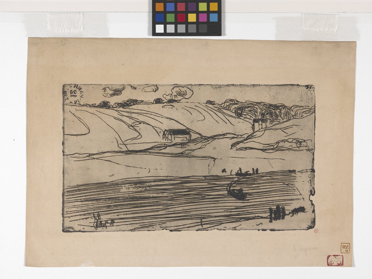 La Pèche (Balık tutma) (gravür ve rulet) by Armand Séguin