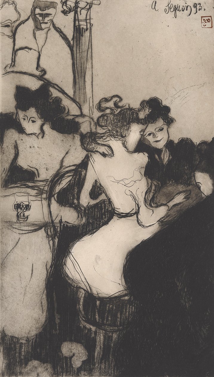 Le Bar (The Bar) 1893 (yumuşak zemin gravürü, aquatint ve rulet) by Armand Séguin