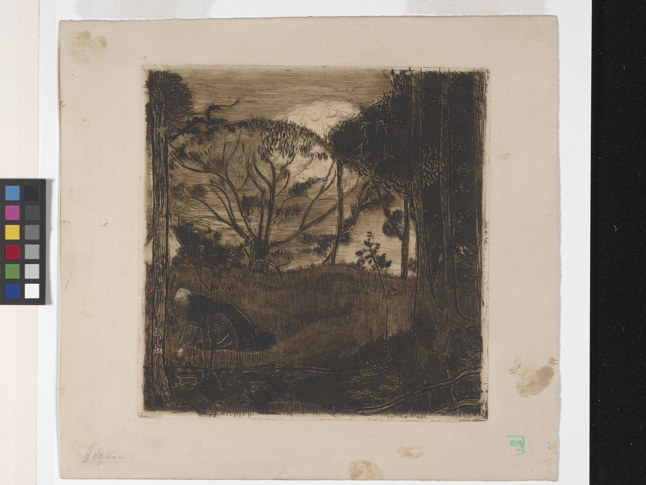 Le Soir (Akşam) Veya La Glaneuse (Toplayıcı) (gravür, aquatint, lavis ve rulet) by Armand Séguin