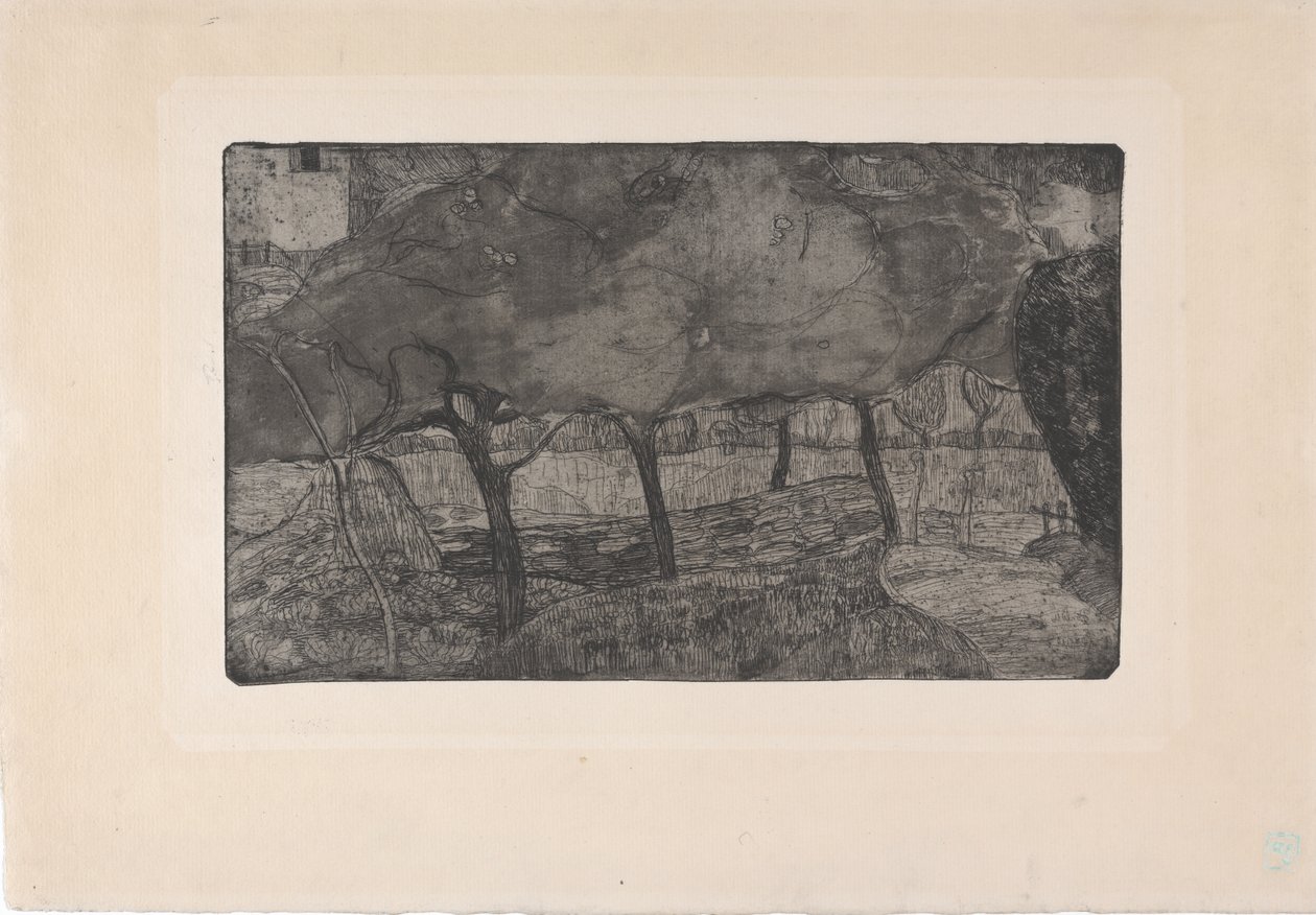 Les Pommiers (Elma Ağaçları) 1893 (dağlama, aquatint & drypoint) by Armand Séguin