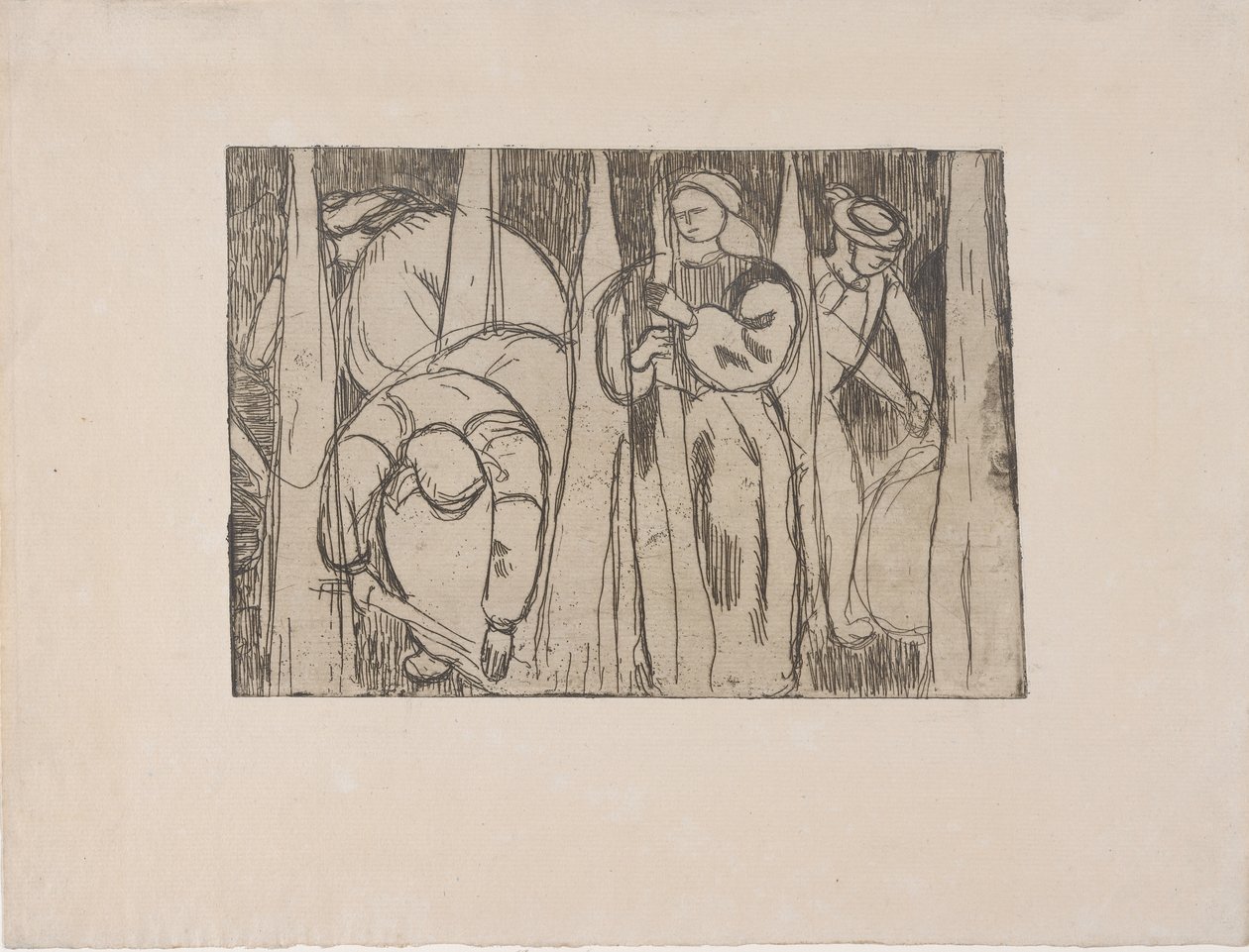Les Rouisseuses (Keten Toplayıcılar) 1893 (gravür) by Armand Séguin