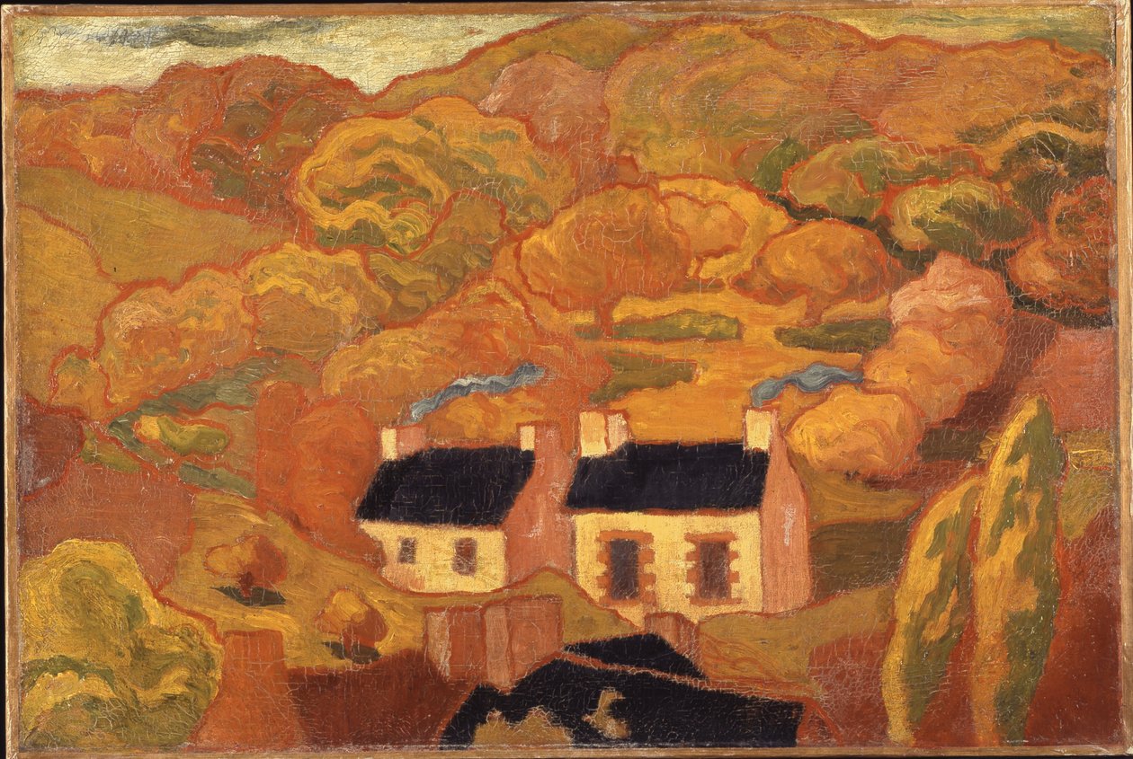 Two Thatched Cottages c.1893-94 (tuval üzerine yağlı boya) by Armand Séguin