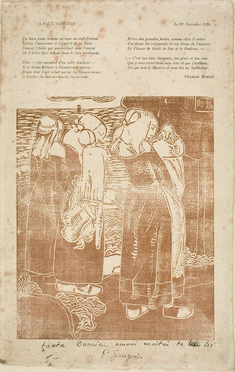 Bebekli Üç Breton Kadın by Armand Séguin