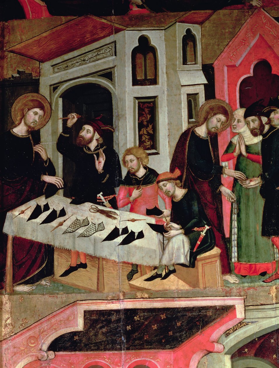 Ayakkabıcı Anianus'un elini iyileştiren Saint Mark, 'Saint Mark'ın mihrabından' detay by Arnau Bassa