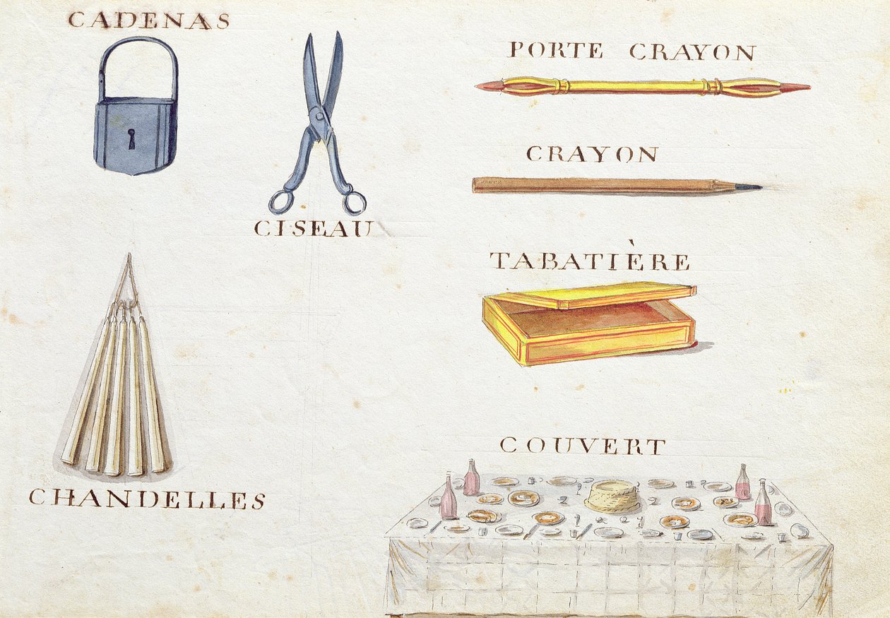 'A French Alphabet Book of 1814'ten çizimler, pub. Charles Plante Güzel Sanatlar, 1814 by Arnaud de Beauregard