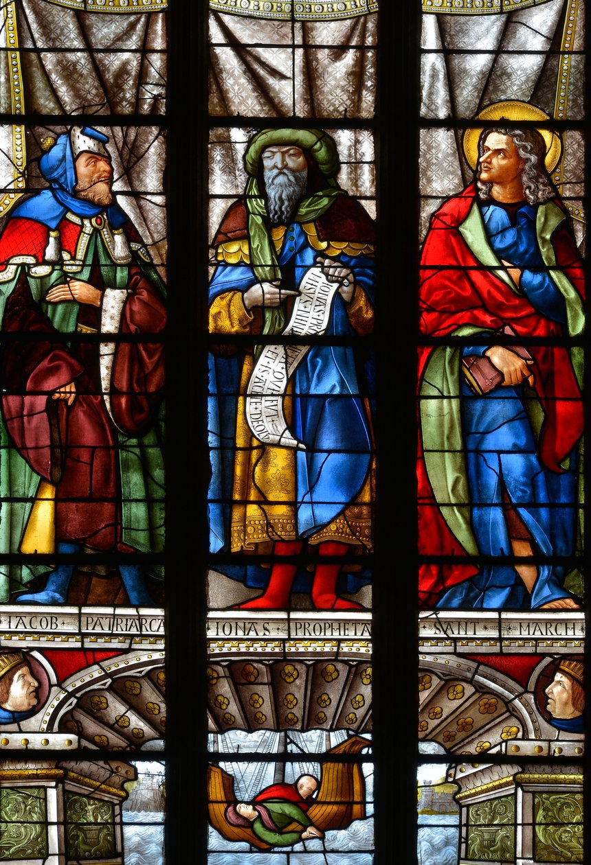 Jacob, Jonas ve Saint Mark - Saint Anne şapelinde vitray, Arnaud de Moles (1470-1520) 1513