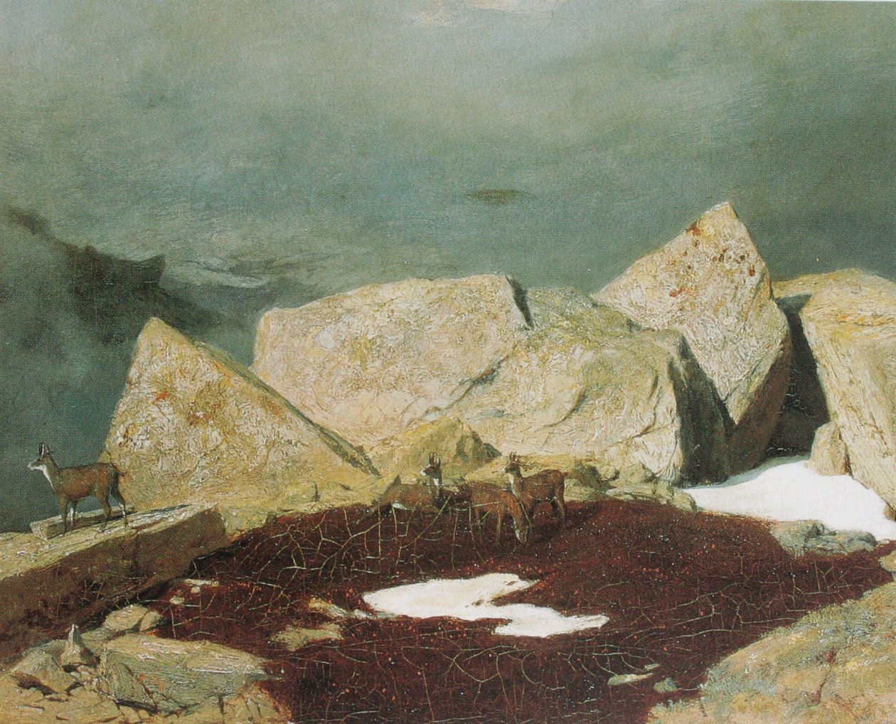 Chamois ile yüksek dağlar by Arnold Böcklin