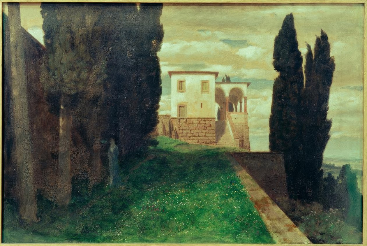 İlkbaharda İtalyan villası by Arnold Böcklin