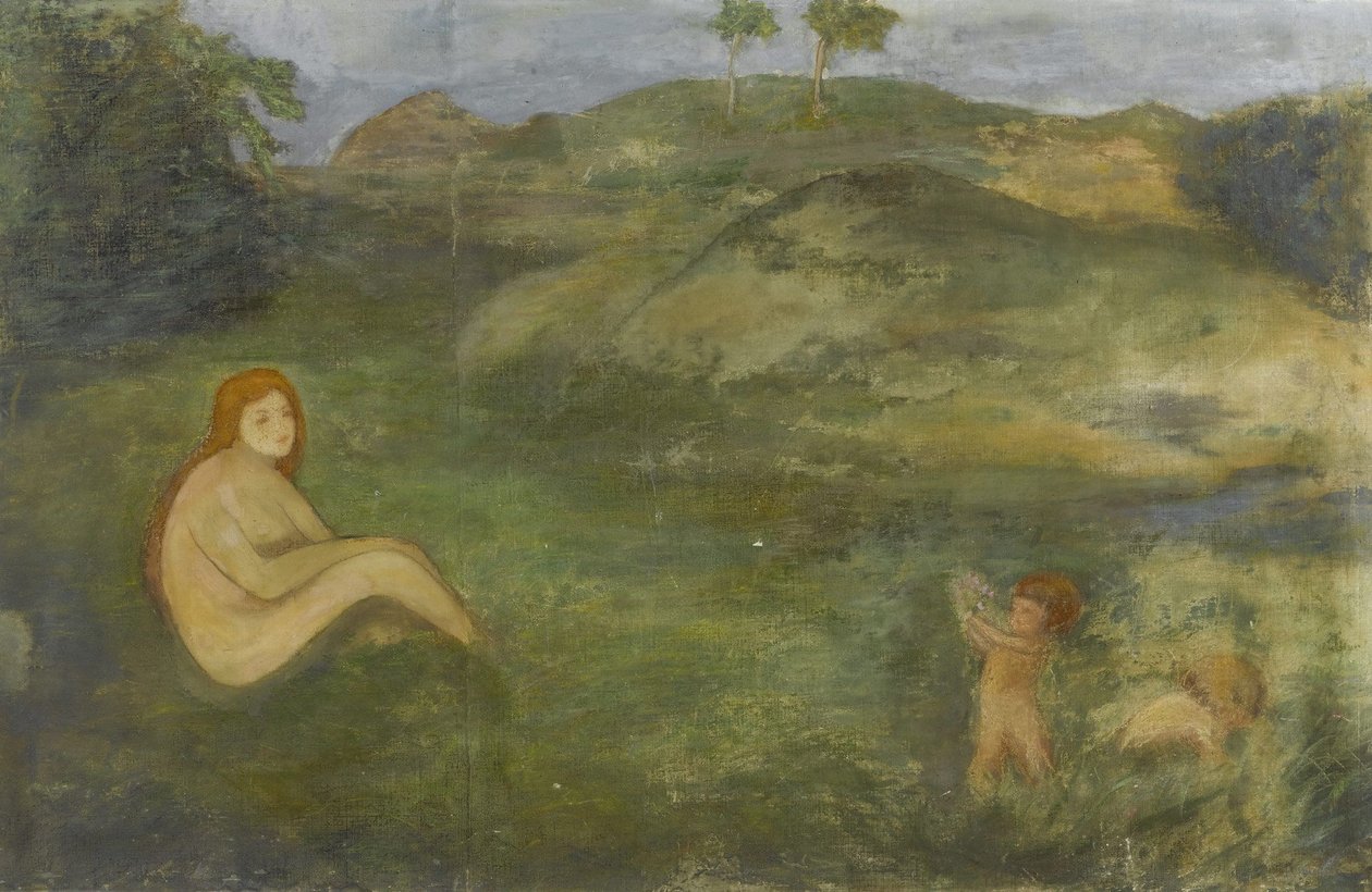Tarih öncesi zamanların bir temsilcisi olarak çayırdaki su perisi (1858) by Arnold Böcklin