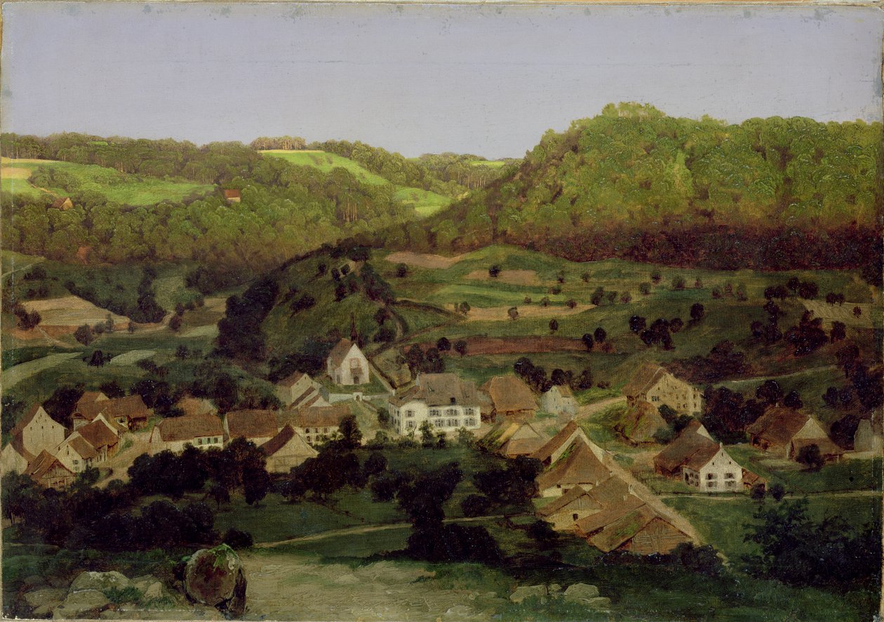 Tenniken Köyünden Bir Görünüm, 1846 by Arnold Böcklin