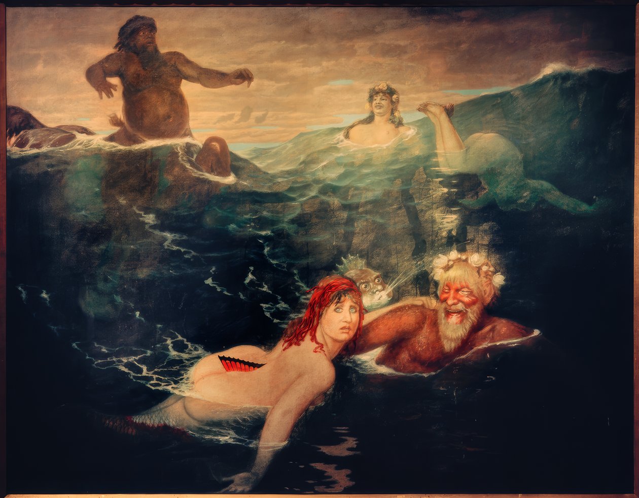 dalgaların oyununda by Arnold Böcklin