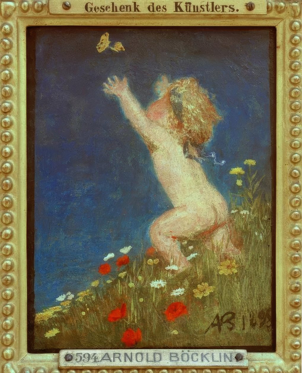 Sarı saçlı çıplak çocuk by Arnold Böcklin