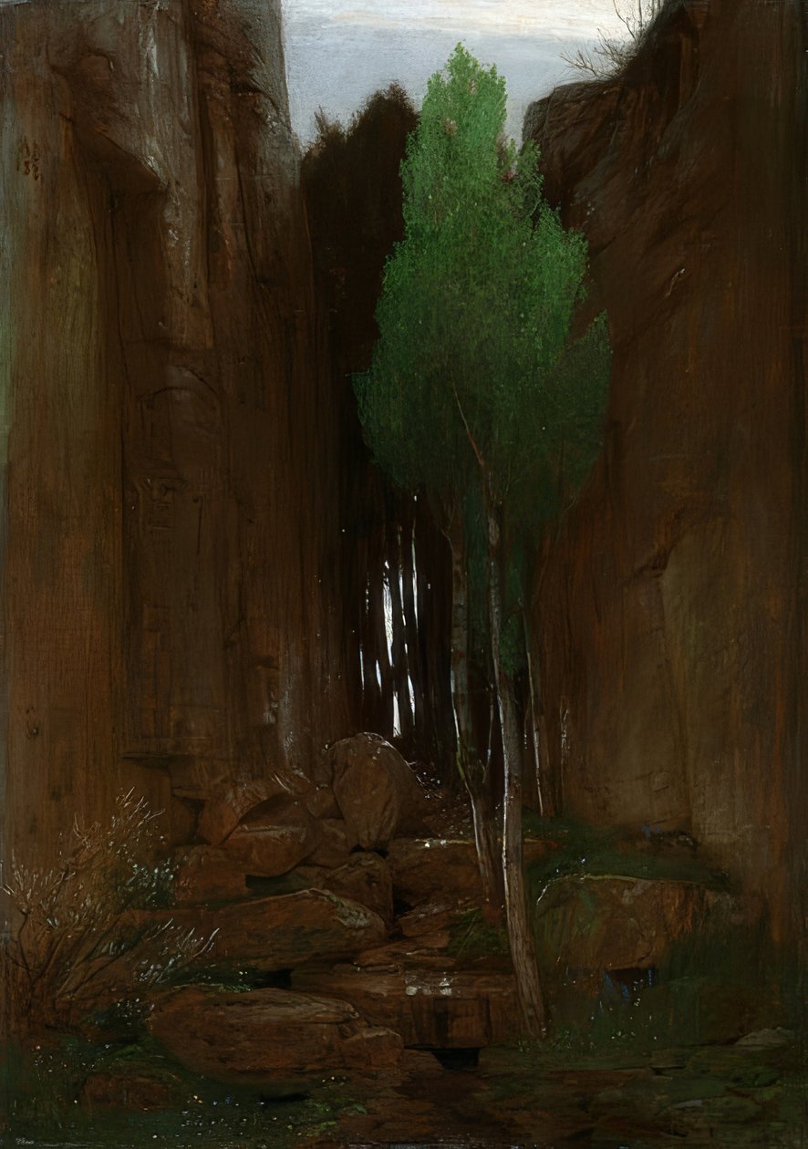 Bir kanyonda kaynak. 1881 by Arnold Böcklin