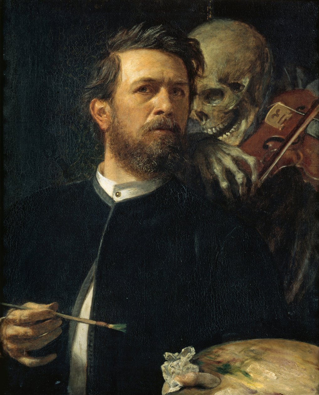 Ölümün Kemanı Çaldığı Otoportre, 1872 by Arnold Böcklin