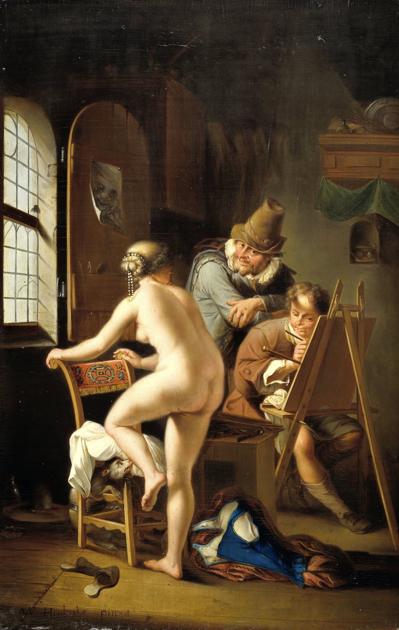 Ressam ve Modeli by Arnold Houbraken (copy after)