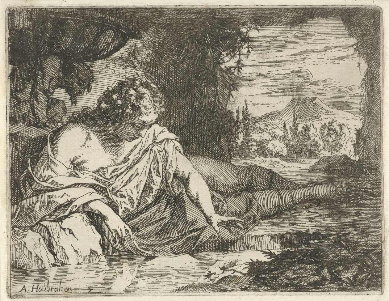 Nergis Ressamların, heykelcilerin vb. hizmetinde açılan günah heykelleri sahnesi (dizi adı) by Arnold Houbraken