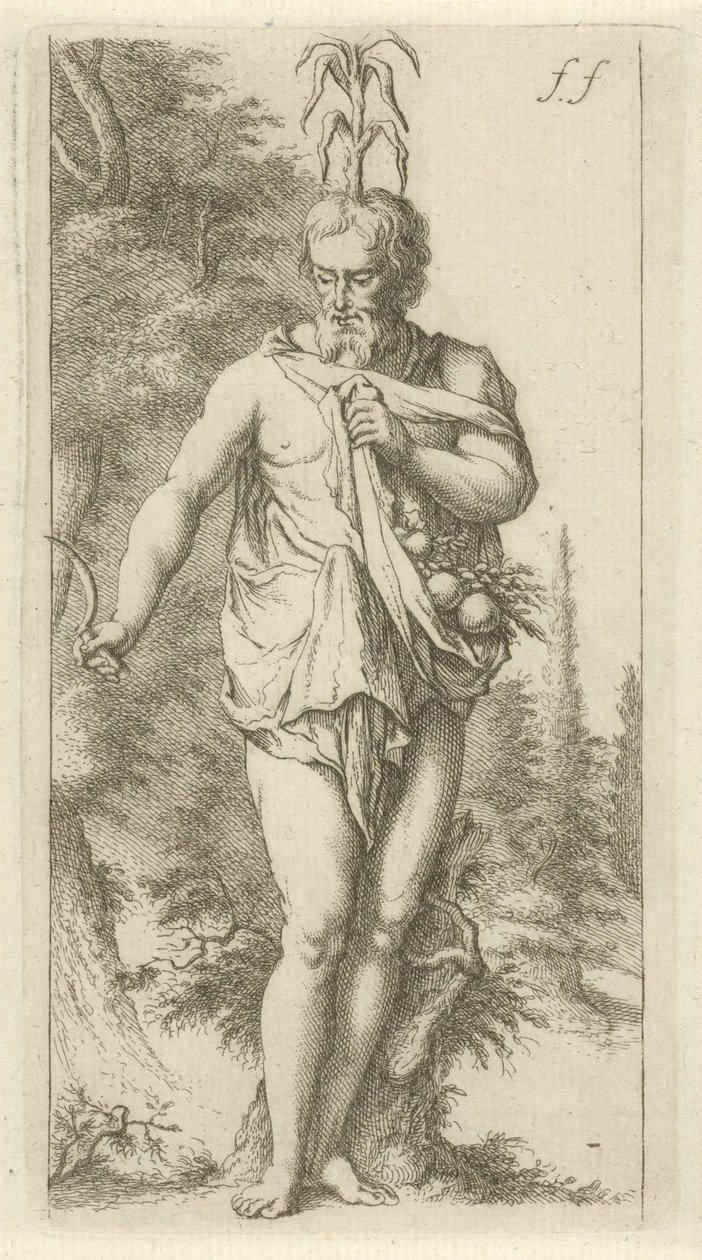 Priapus Ressamların, heykelcilerin vb. hizmetinde açılan günah heykelleri sahnesi (dizi adı) by Arnold Houbraken