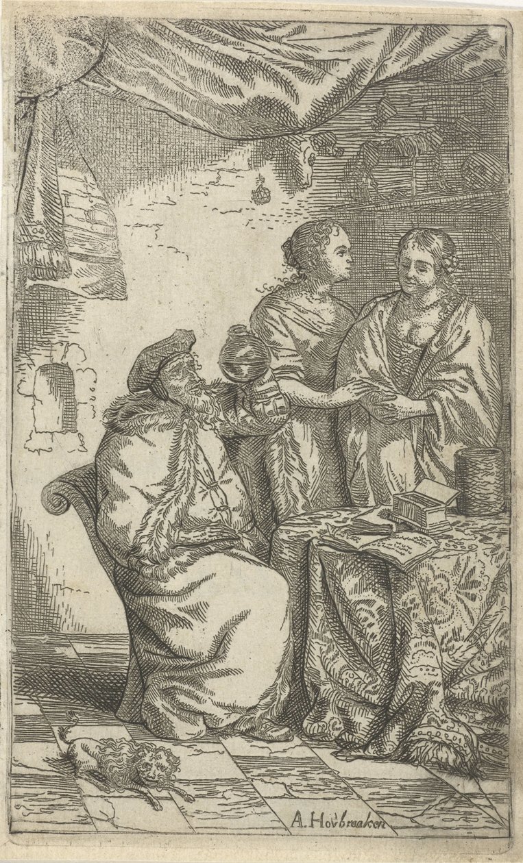 çiş görüntüleyici ile iki kadın by Arnold Houbraken
